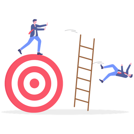 Businessman facing business competition  Illustration