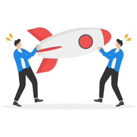 Businessman facing business competition  Illustration