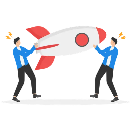Businessman facing business competition  Illustration