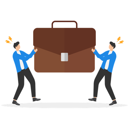 Businessman facing business competition  Illustration