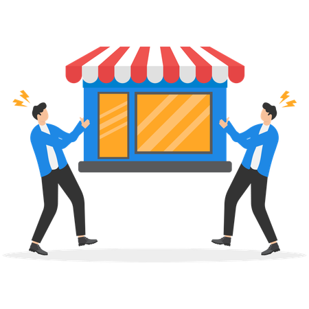 Businessman facing business competition  Illustration