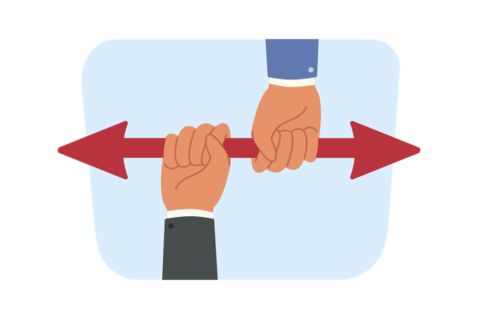 Businessman facing business conflict  Illustration