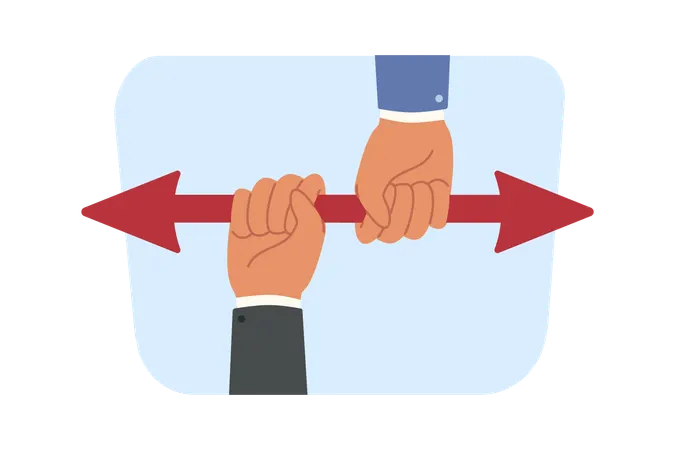 Businessman facing business conflict  Illustration