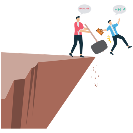 Businessman facing business conflict  Illustration