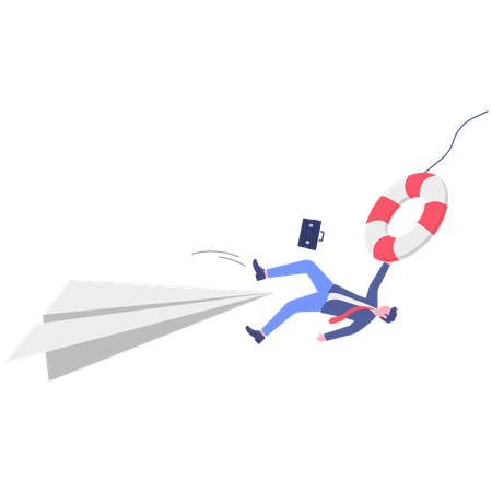 Businessman facing business crisis  Illustration