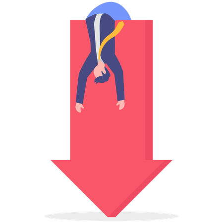 Businessman facing business downfall  Illustration