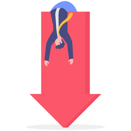 Businessman facing business downfall  Illustration