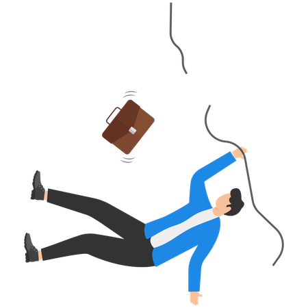 Businessman facing business downfall  Illustration