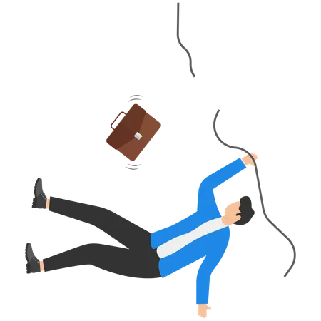 Businessman facing business downfall  Illustration