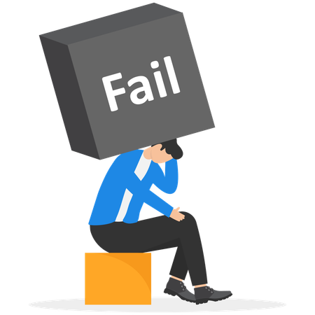 Businessman facing business failure  Illustration