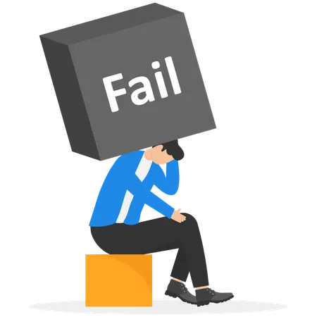 Businessman facing business failure  Illustration