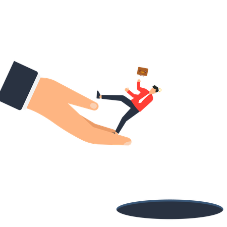 Businessman facing business failure  Illustration