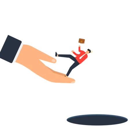 Businessman facing business failure  Illustration