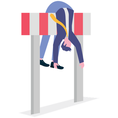 Businessman facing business failure  Illustration
