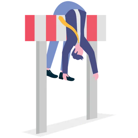 Businessman facing business failure  Illustration