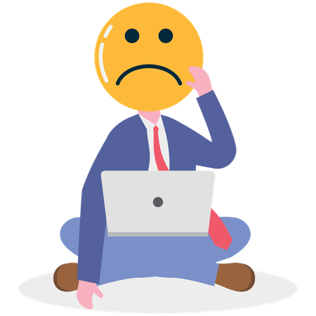 Businessman facing business failure  Illustration