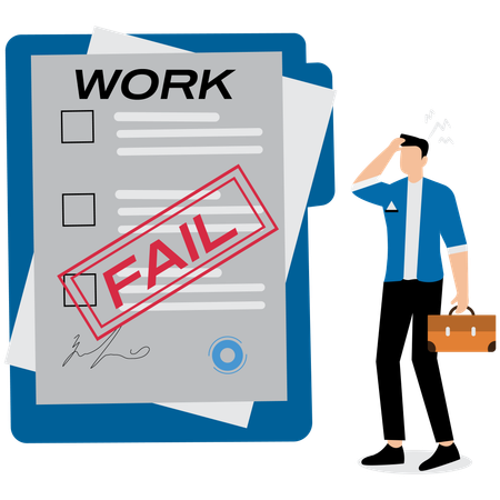 Businessman facing business failure  Illustration