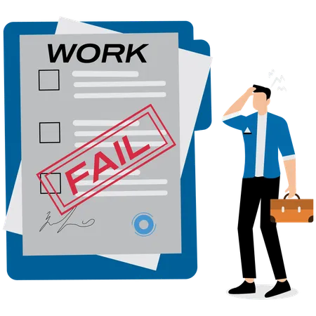 Businessman facing business failure  Illustration