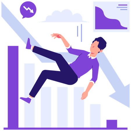 Businessman facing business failure  Illustration