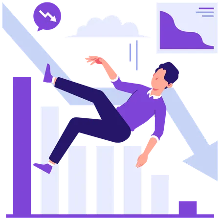 Businessman facing business failure  Illustration