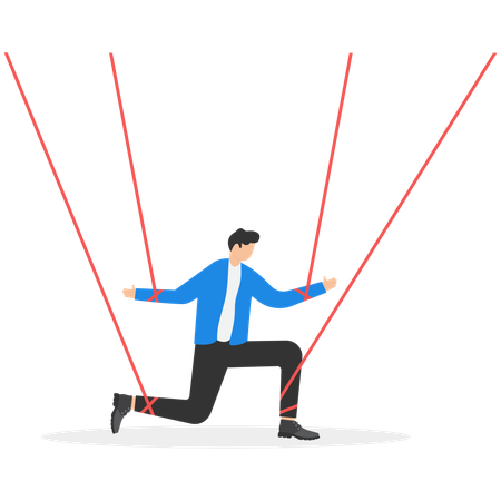 Businessman facing business obstacles  Illustration