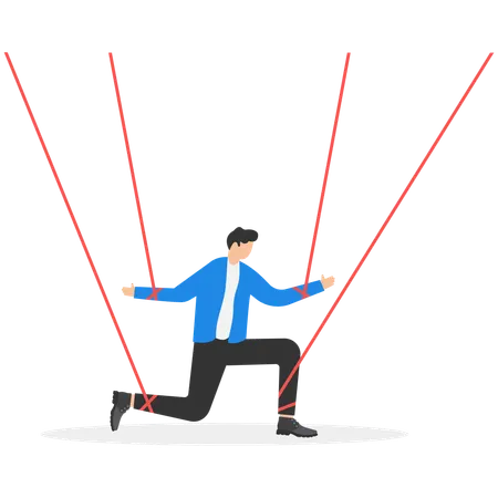Businessman facing business obstacles  Illustration