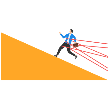 Businessman facing business obstacles  Illustration