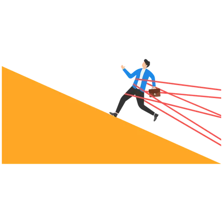 Businessman facing business obstacles  Illustration