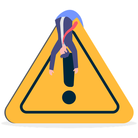 Businessman facing business problem  Illustration