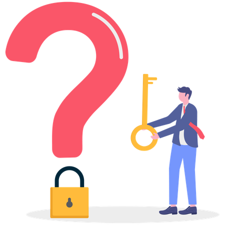 Businessman facing business problem  Illustration