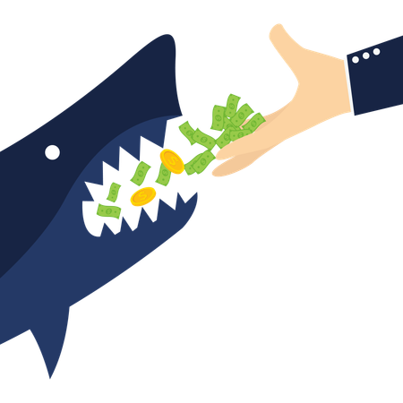 Businessman facing business risk  Illustration