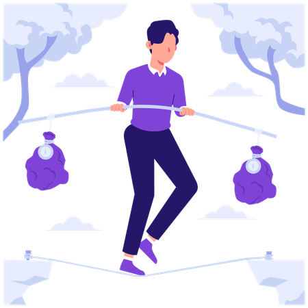 Businessman facing business risk  Illustration