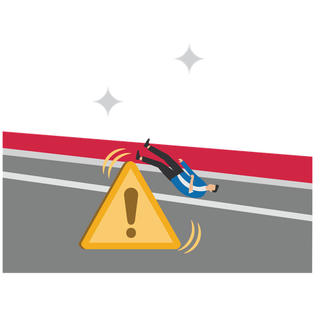 Businessman facing business risk  Illustration