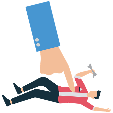 Businessman facing business stress and pressure  Illustration