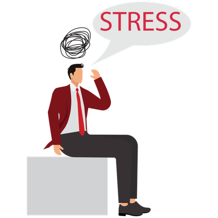 Businessman facing business stress  Illustration