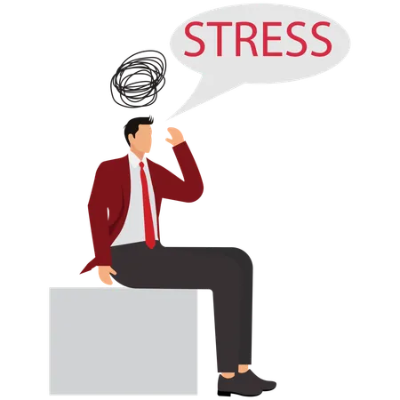 Businessman facing business stress  Illustration