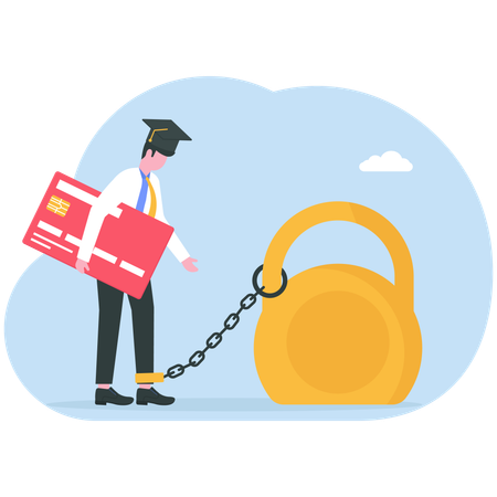 Businessman facing card issues  Illustration