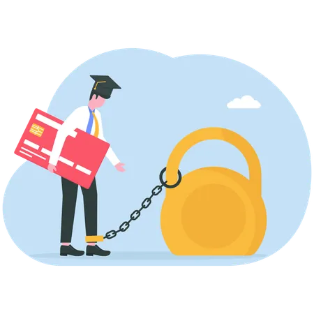 Businessman facing card issues  Illustration