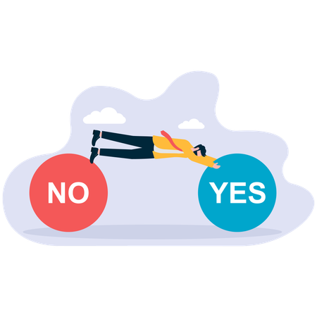 Businessman facing choices issues  Illustration