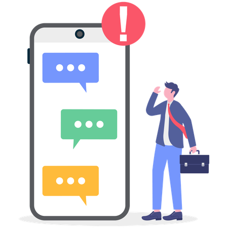 Businessman facing client criticism  Illustration