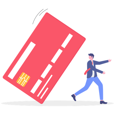 Businessman facing credit card due amount  Illustration