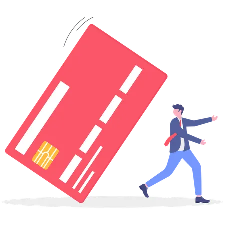 Businessman facing credit card due amount  Illustration