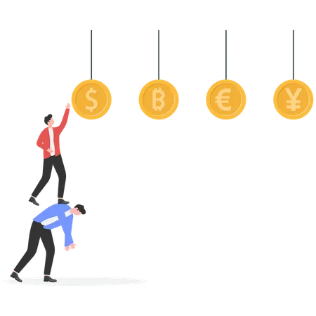 Businessman facing credit problem  Illustration
