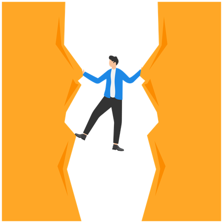 Businessman facing crisis issues  Illustration