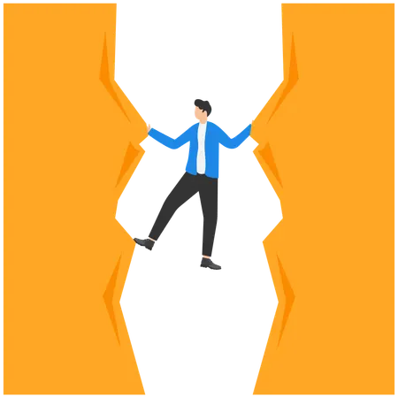 Businessman facing crisis issues  Illustration
