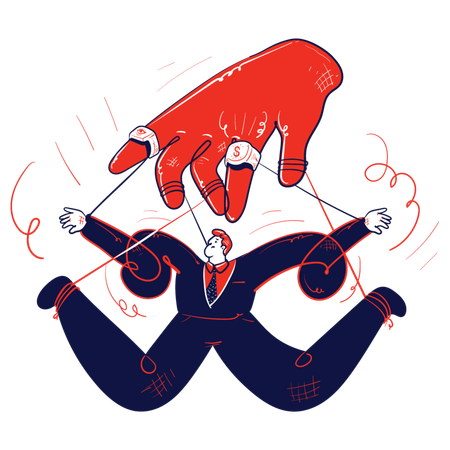 Businessman facing cultural issue  Illustration