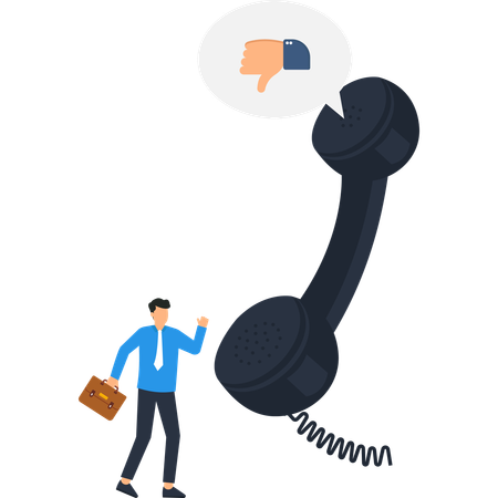 Businessman facing Customer Service Failure  Illustration