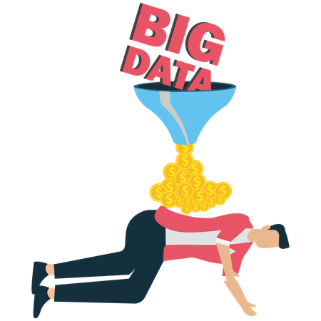 Businessman facing data overload  Illustration