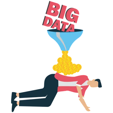 Businessman facing data overload  Illustration