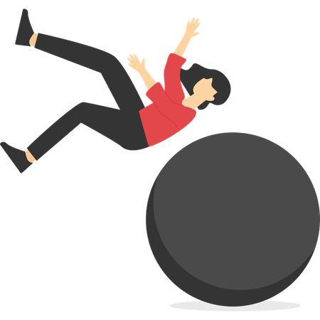 Businessman facing debt burden  Illustration